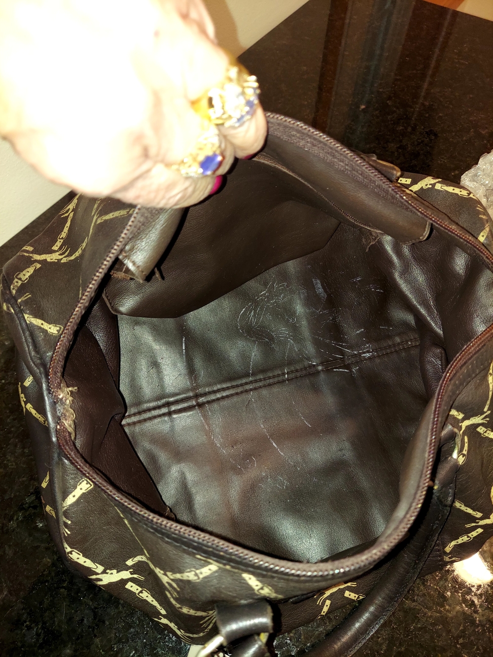 Vintage Longchamp Brown Nappa Leather Boston Style Duffle Bag. VGVC! - Picture 11 of 12